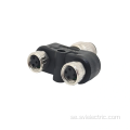 Y-connector M12 hane till 2 m8 kvinnlig